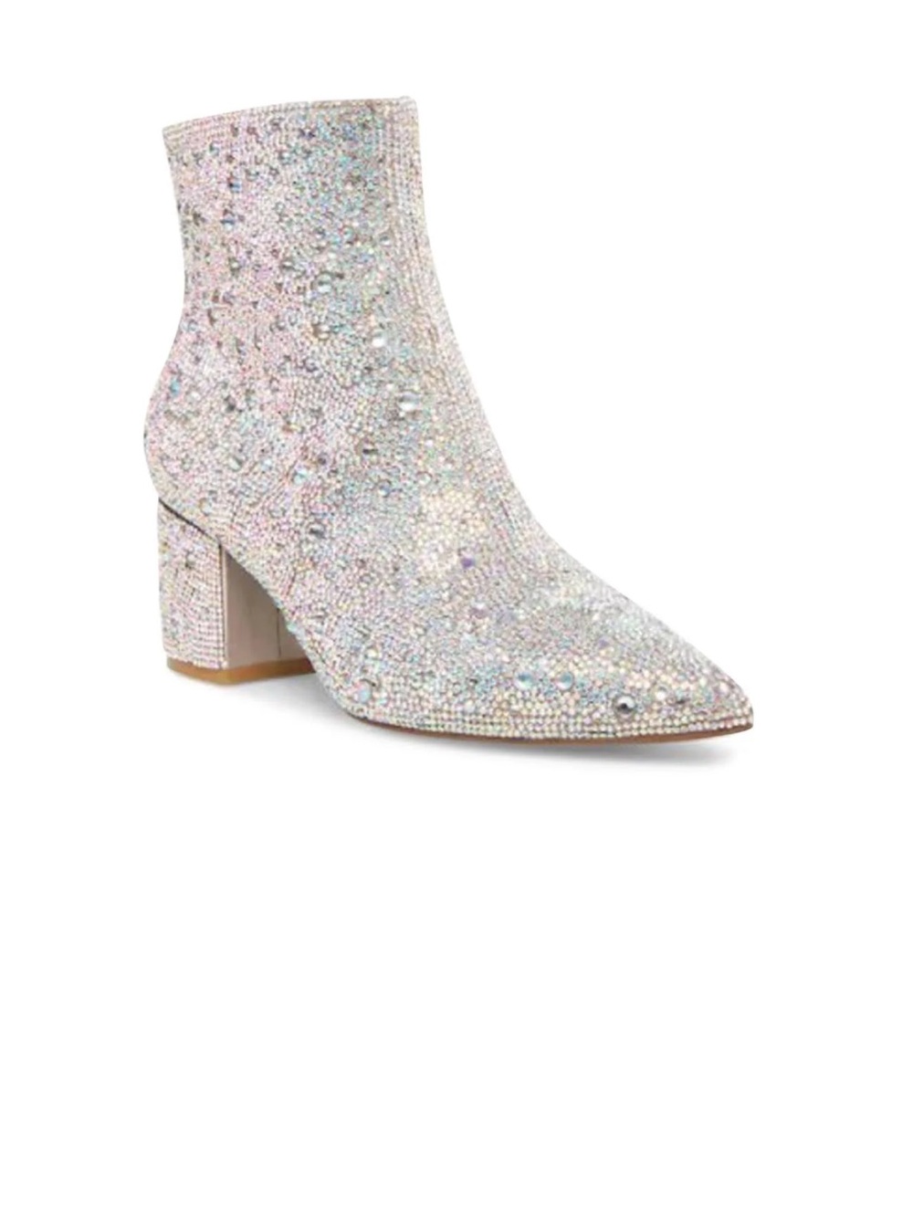 Betsey Johnson silver rhinestone “Kyla” booties